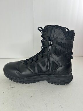 Black Tactical Zipper Lace-Up Men's Boot